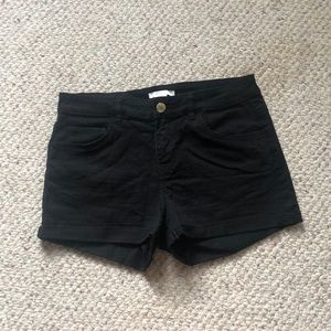 Black jean shorts